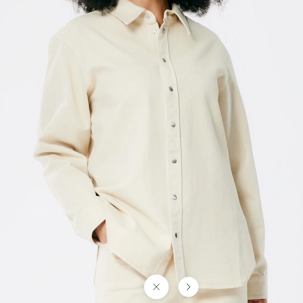 Tibi Garment Washed Twill Easy Shirt Beige XXS (M)